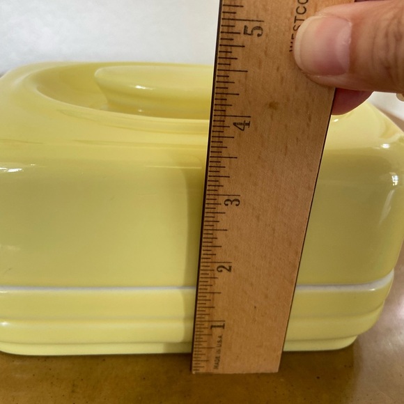 Vintage Westinghouse by Hall China Co Butter Dish Yellow USA MCM Kitchen 50s 60s - Picture 6 of 11